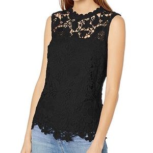 NWT Nanette Lepore Sleeveless Lace Trim Top